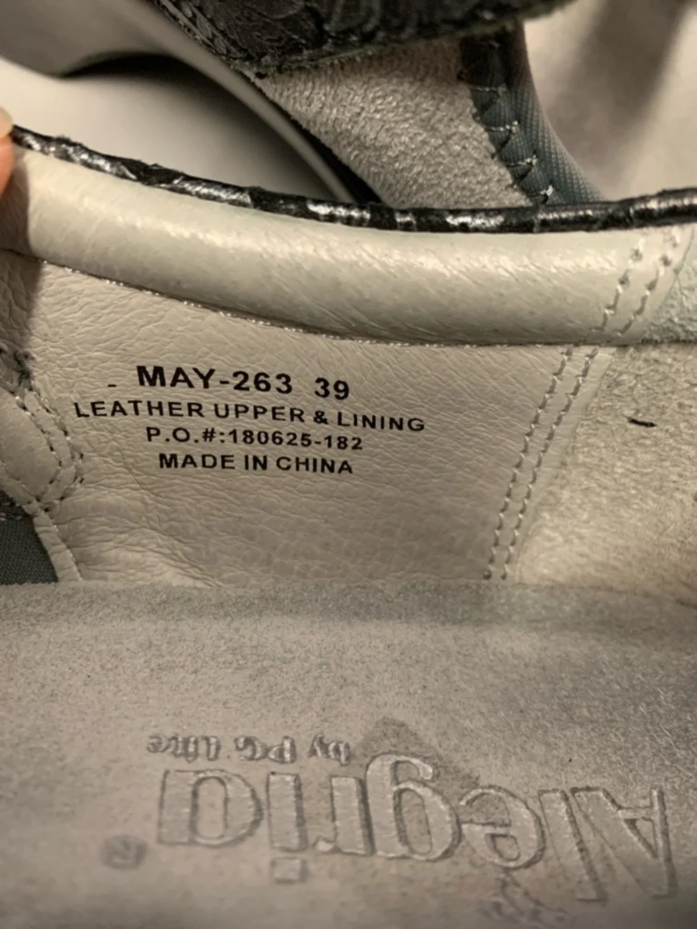 Alegria Shoes Womens 39 Maya Mary Jane Gray Leather Wedge Comfort Paisley Floral - Picture 15 of 17
